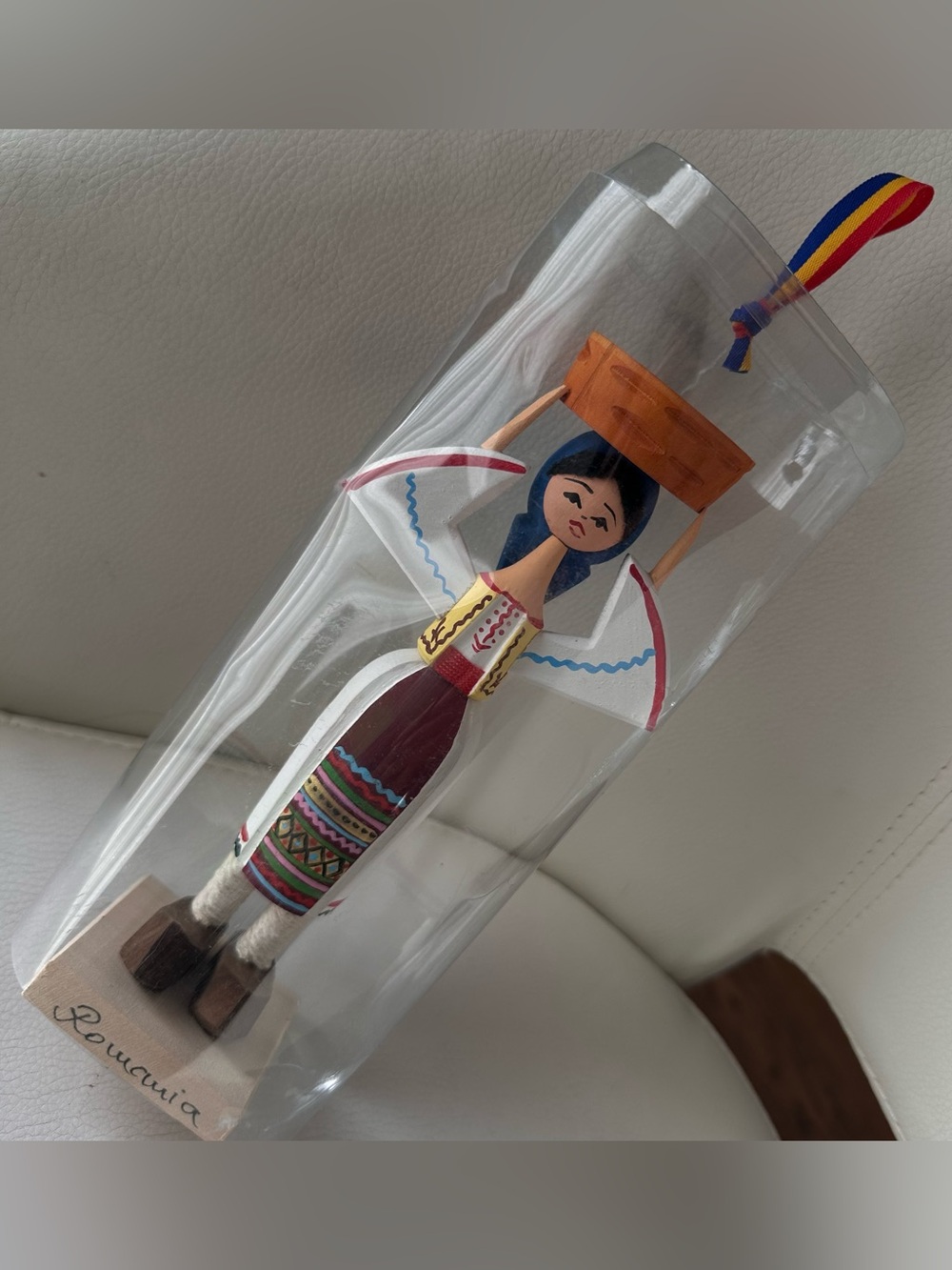 🇷🇴 Romania hand carved wood Folk Girl Traditional Craft